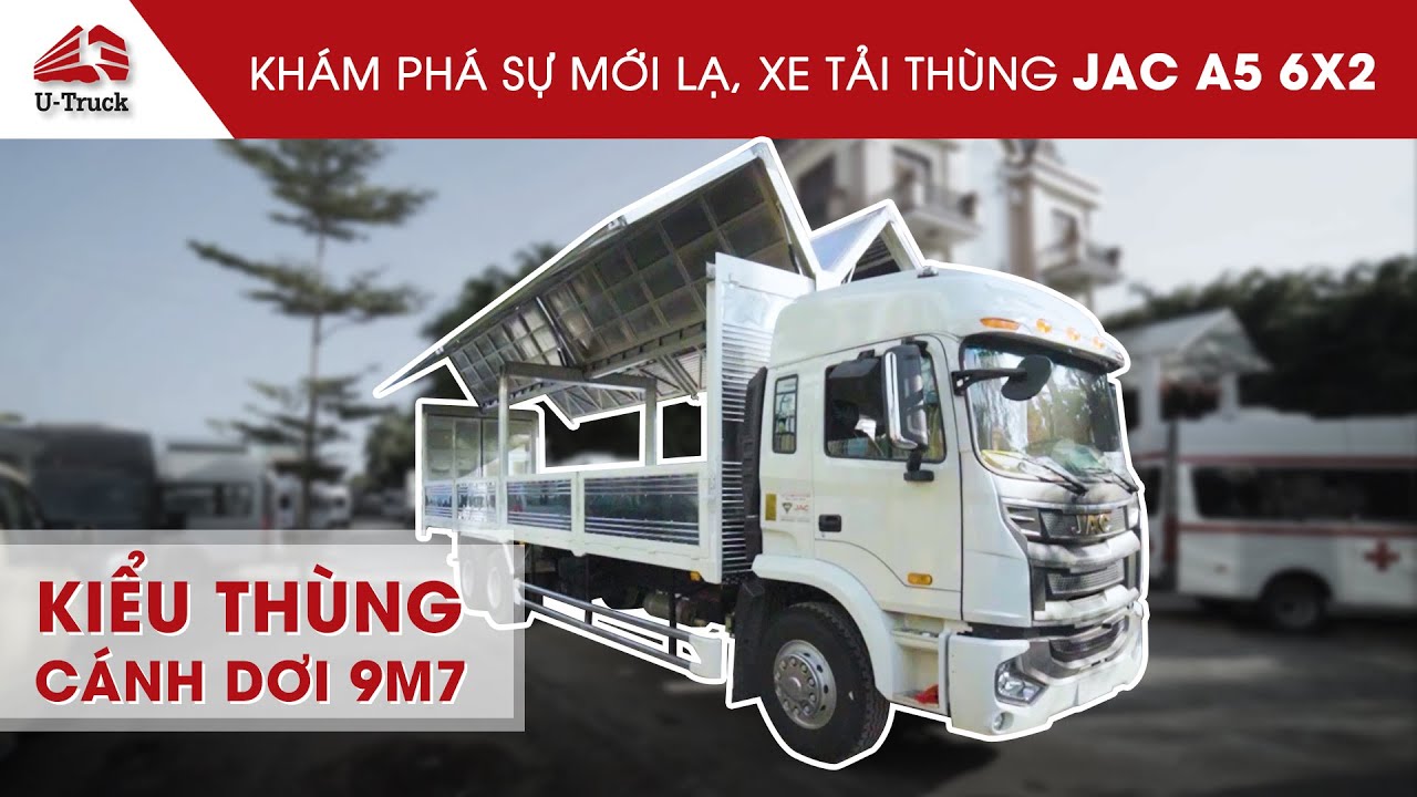 Xe tải A5 6x2 thùng kín cánh dơi 9m7