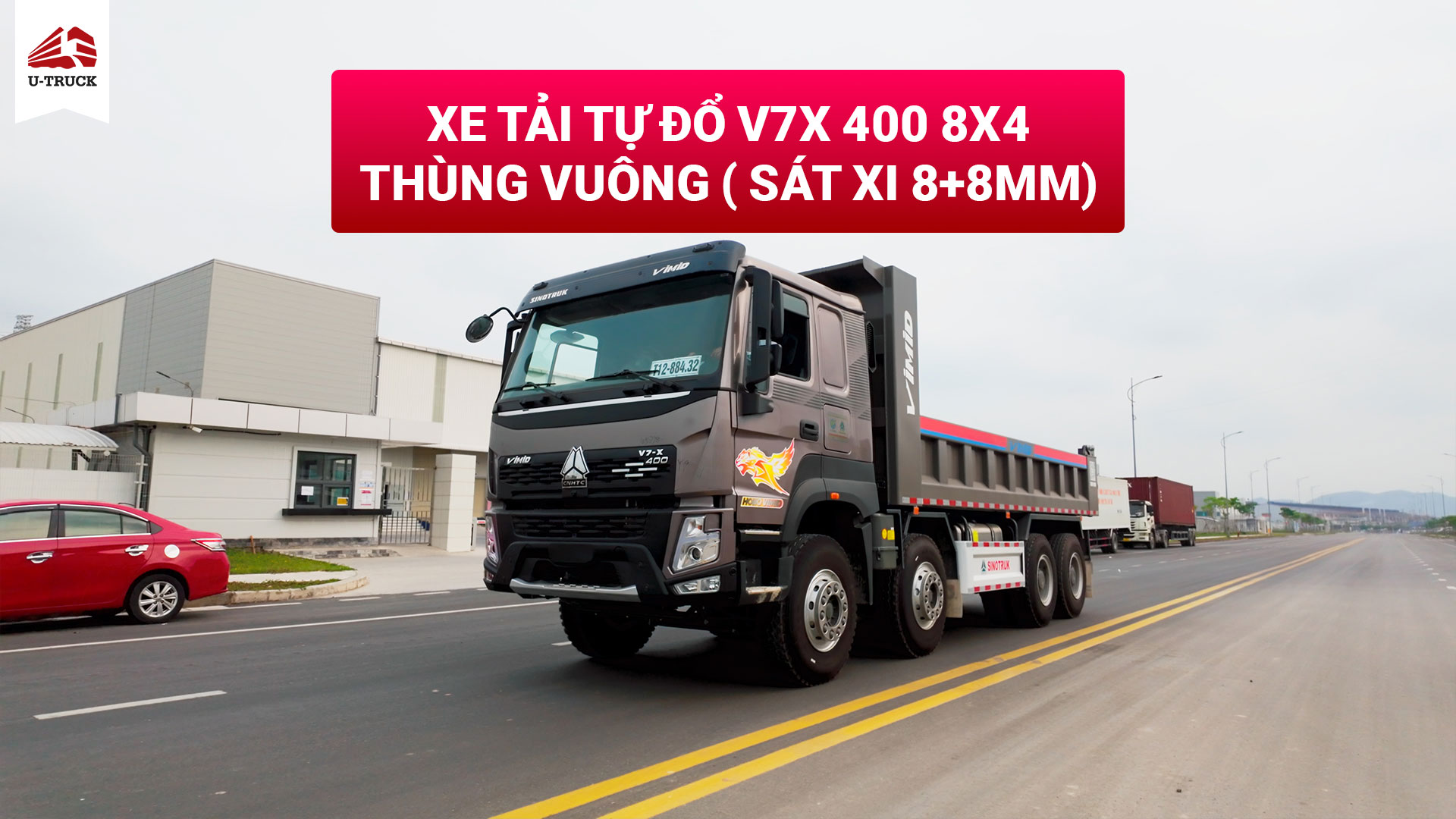 Xe ben HOWO V7X 400 8X4 Thùng vuông (Sát xi 8+8mm)