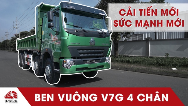 Xe ben V7G 8x4 thùng vuông