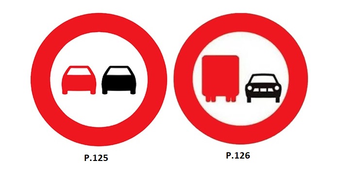 Biển báo P.125 và P.126