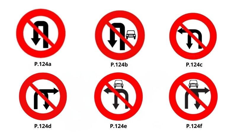 Các biển báo cấm quay đầu