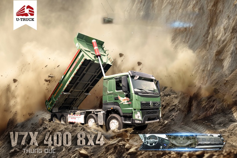 Xe ben chở vật liệu xây dựng