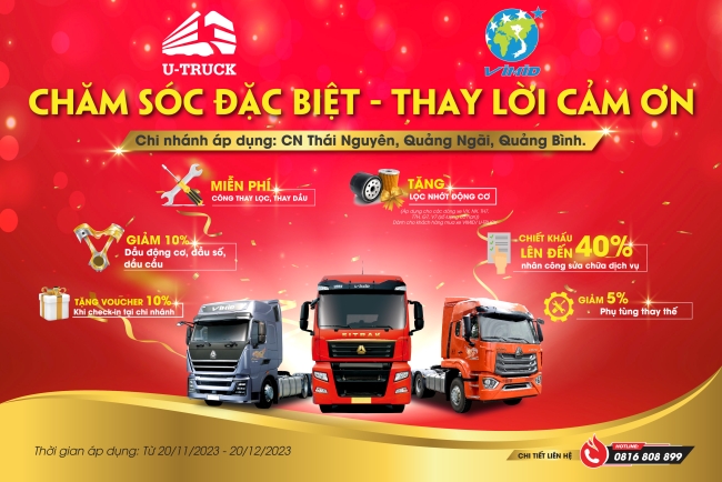 U-TRUCK đồng hành cùng HOWO VIMID tổ chức sự kiện tri ân khách hàng tại chi nhánh Thái Nguyên, Quảng Ngãi, Quảng Bình
