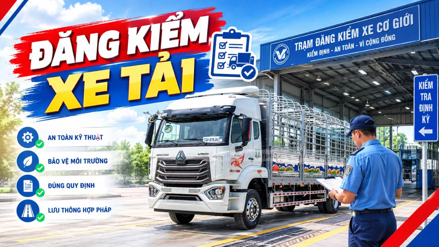 Quy định mới về chu kỳ đăng kiểm xe tải, thời hạn và lệ phí đăng kiểm