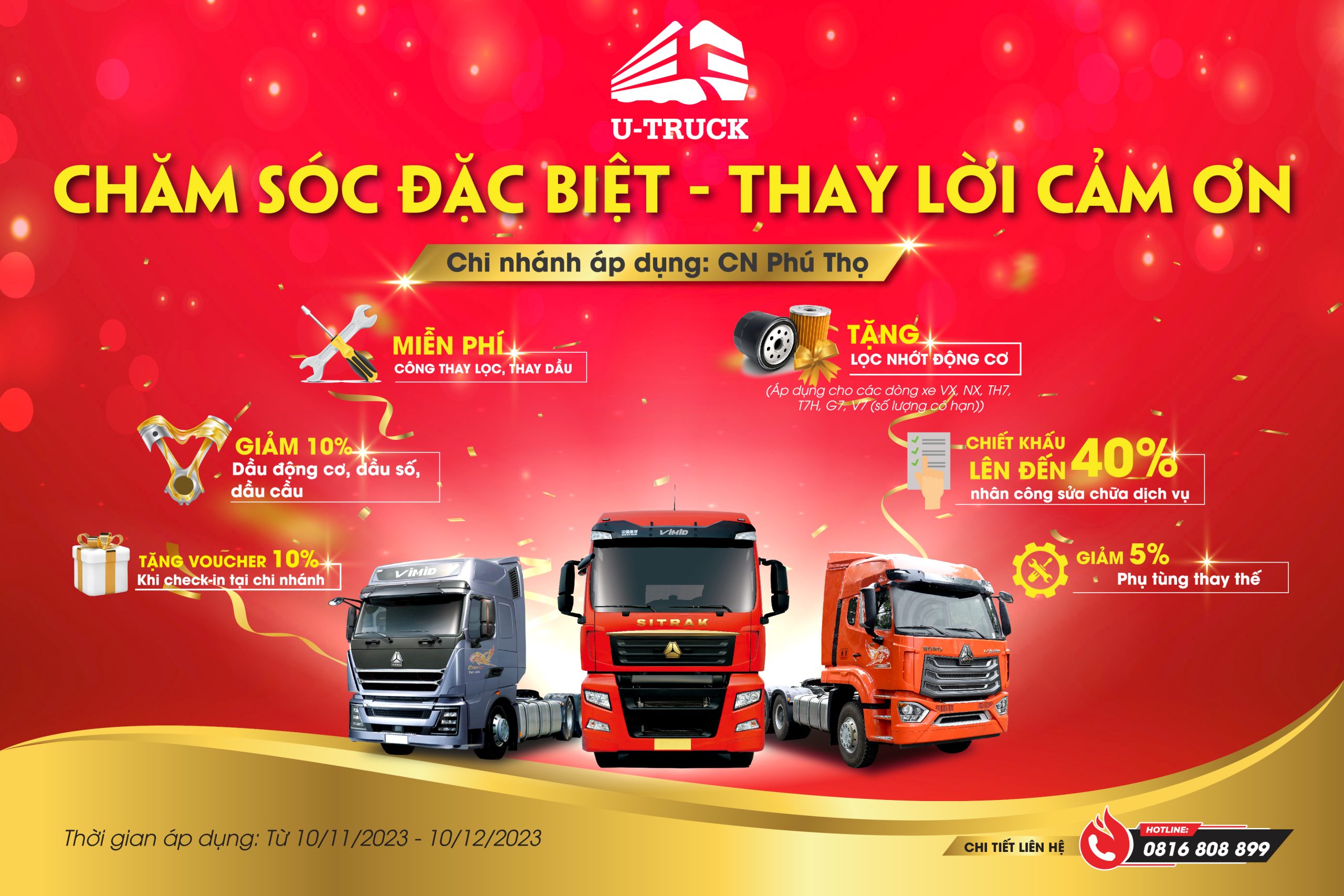 U-TRUCK Phú Thọ kết hợp cùng HOWO VIMID tổ chức sự kiện tri ân khách hàng: Chăm sóc đặc biệt – Thay lời cảm ơn