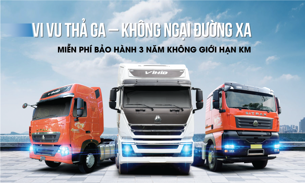 Bảo hành 3 năm không giới hạn km xe tải Howo sinotruk