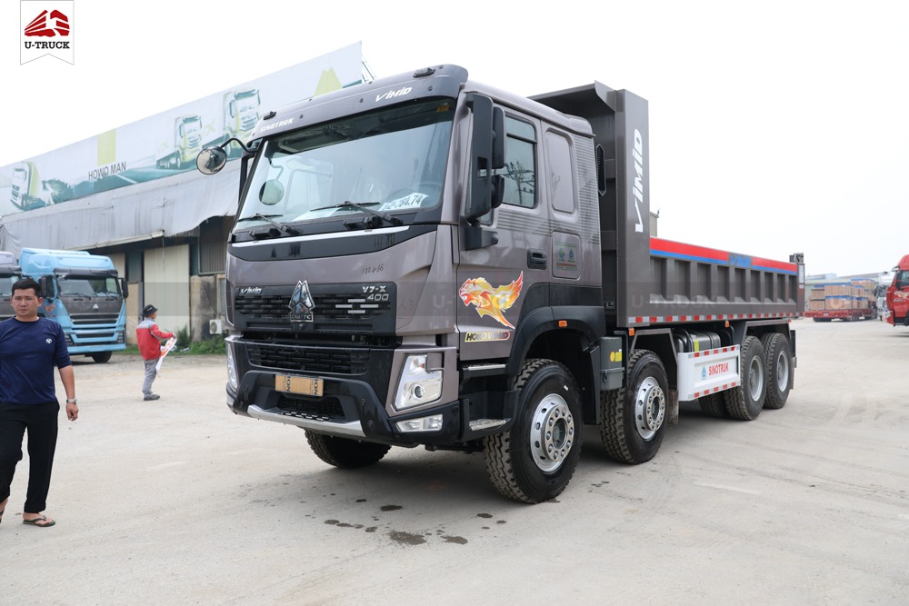 Howo V7-X 400HP 8×4 Dump Truck – Square-Shape Dump Box (8+8 mm Chassis)