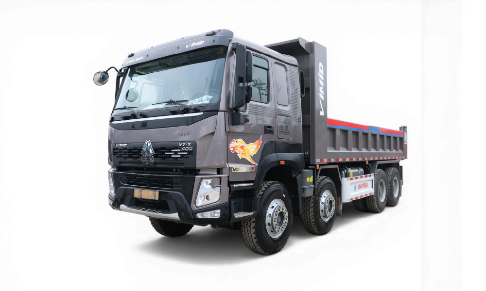 Xe ben Howo V7X 400 8x4 thùng vuông sắt xi 88mm