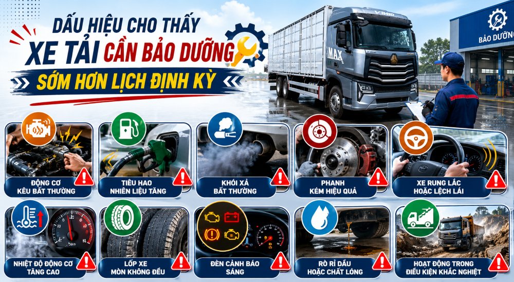 Các dấu hiệu xe tải cần bảo dưỡng sớm