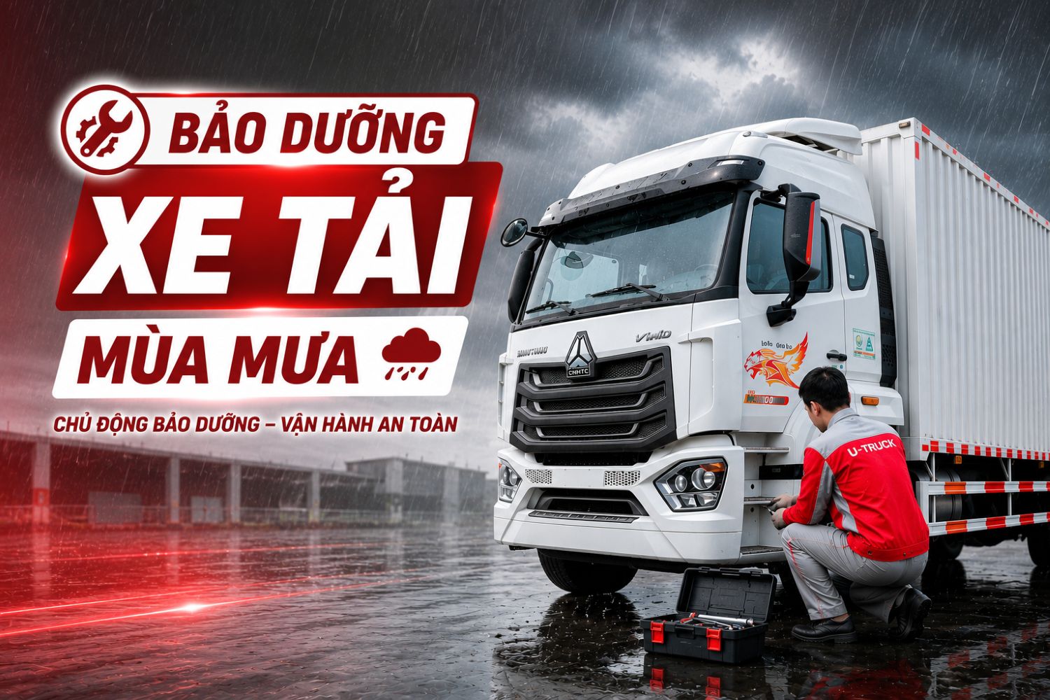Bảo dưỡng xe tải mùa mưa