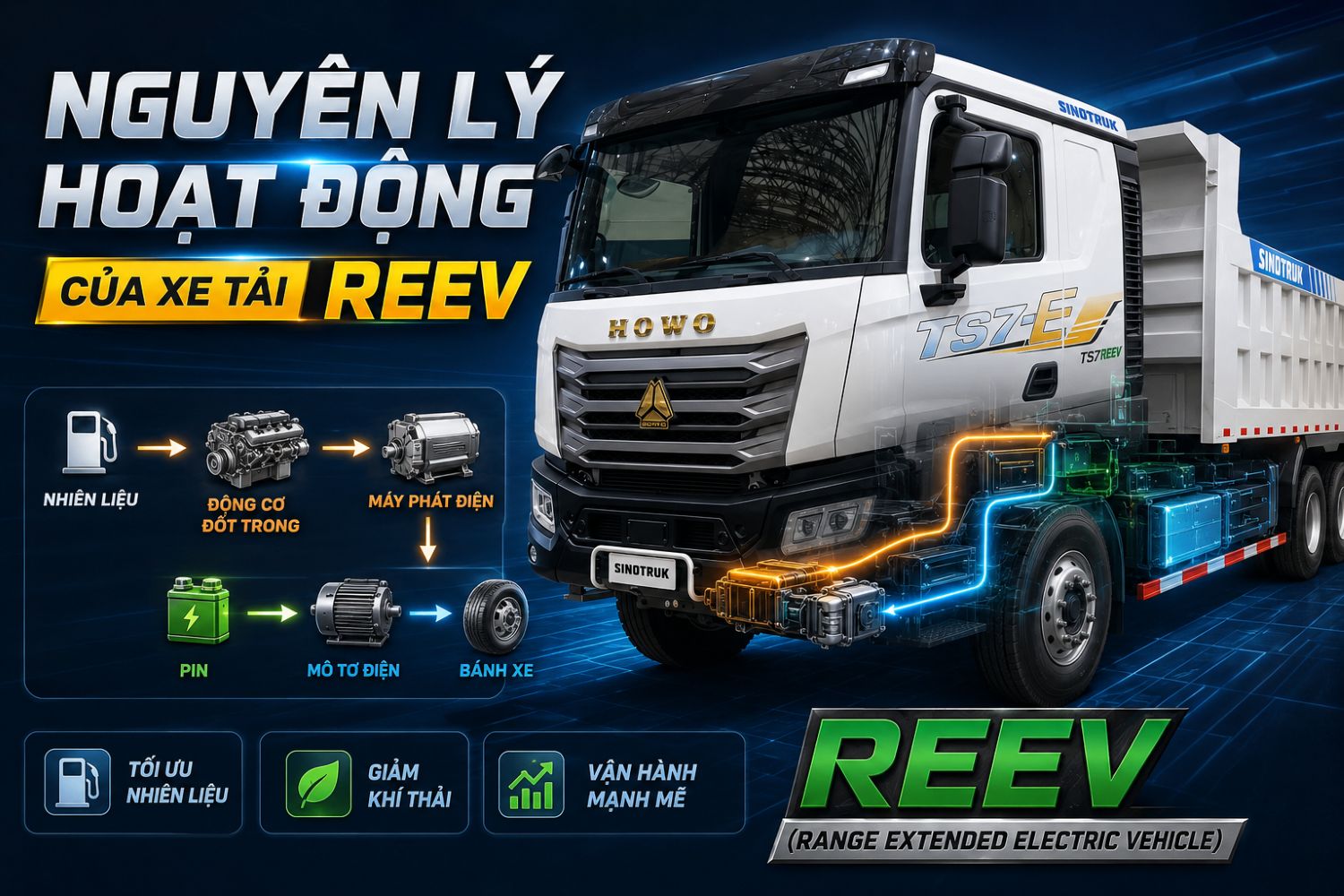 Nguyên lý hoạt động của xe ben TS7-E