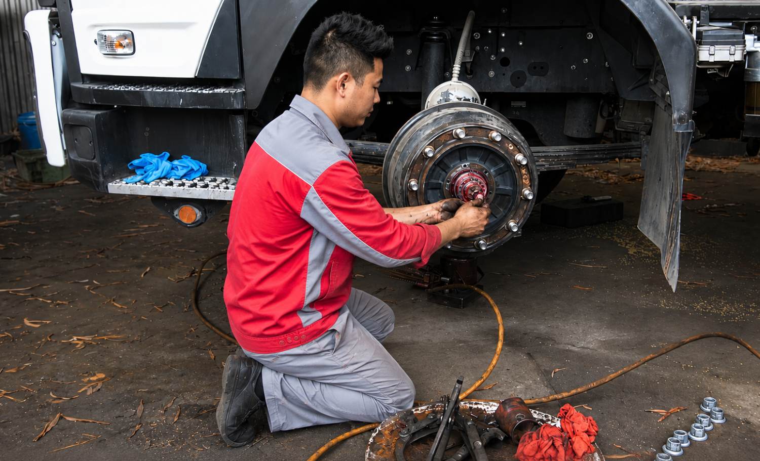 Bảo dưỡng moay ơ xe tải