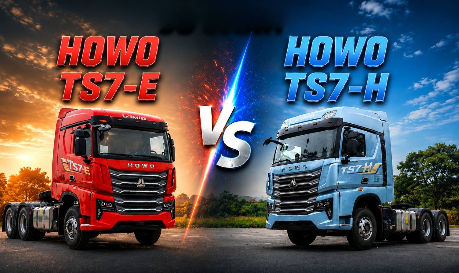 So sánh xe đầu kéo Howo TS7-E và Howo TS7-H