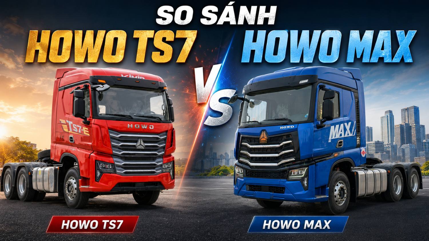 So sánh xe đầu kéo Howo TS7 và Howo MAX