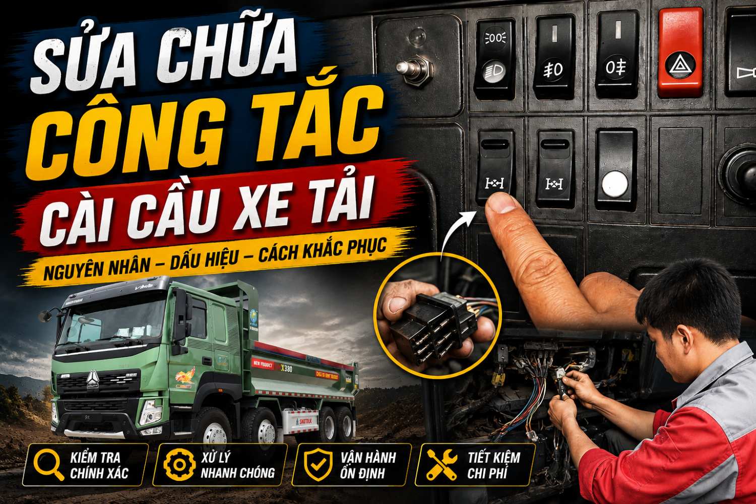 Sữa công tắc cài cầu xe tải