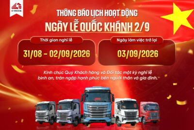 Thông báo lịch làm việc dịp Quốc khánh 2/9 tại U-TRUCK