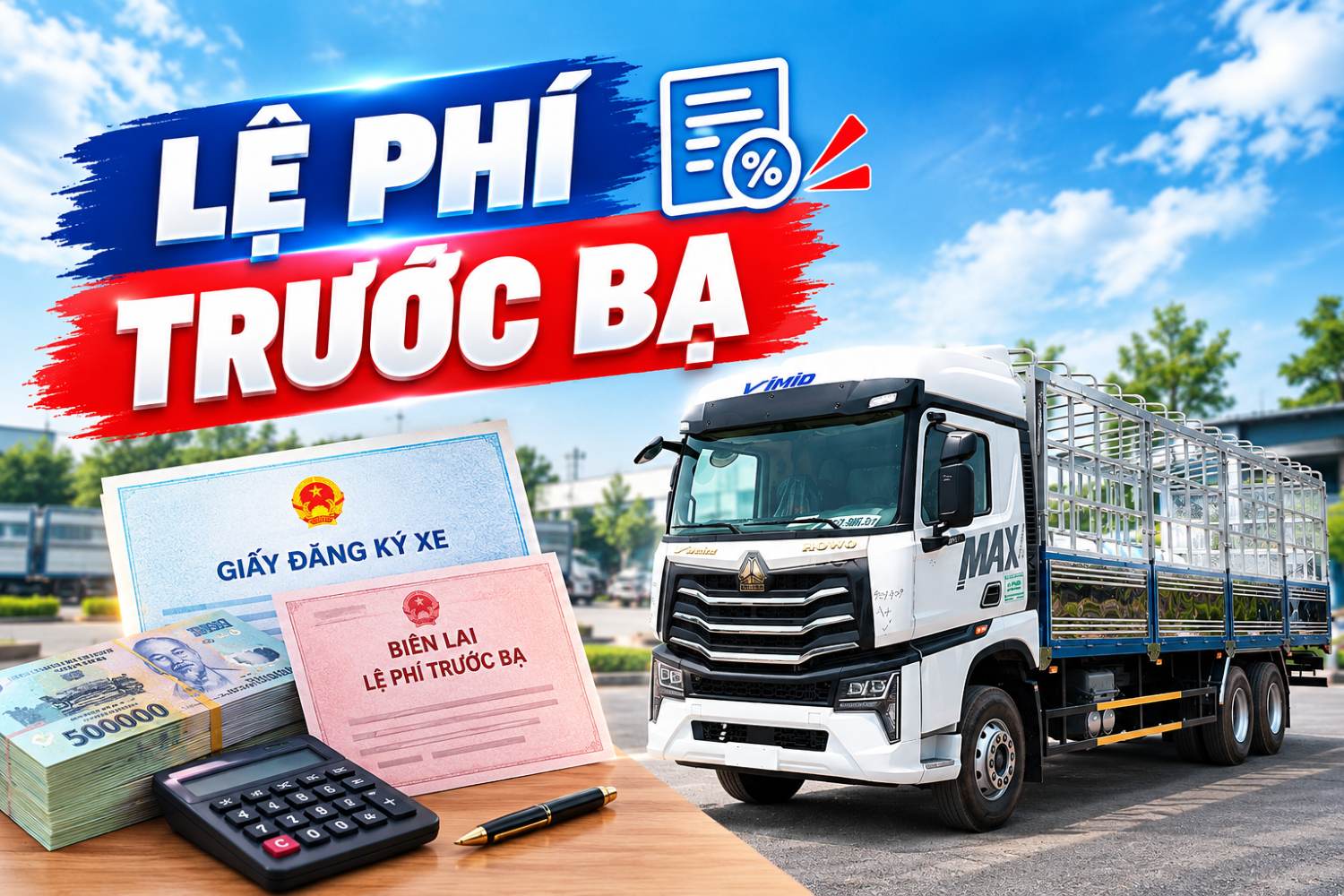 Lệ phí trước bạ là gì? Cách tính lệ phí trước bạ xe tải mới 2026
