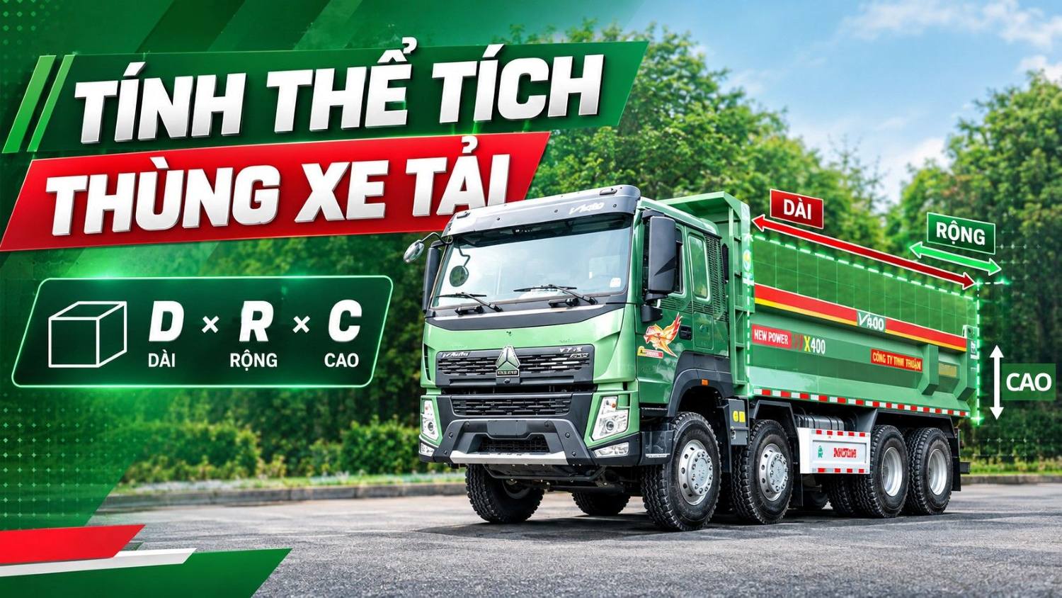 Cách tính thể tích thùng xe