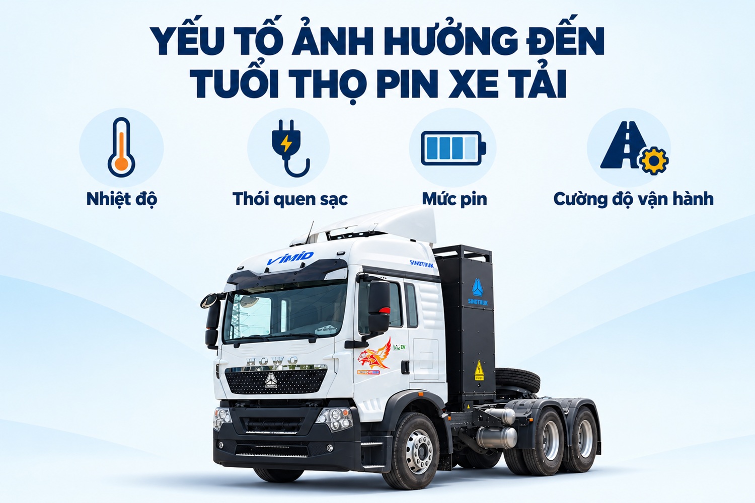 Yếu tố ảnh hưởng đến tuổi thọ pin xe tải điện