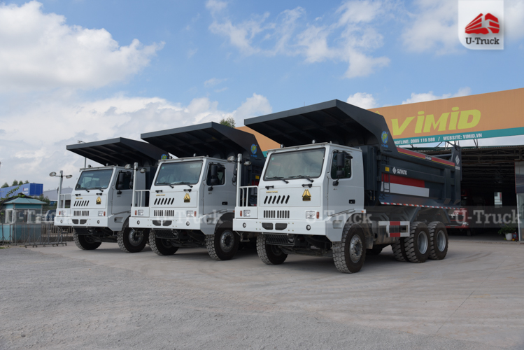 Xe bá vương mỏ HW7D 371 70 tấn thùng đúc