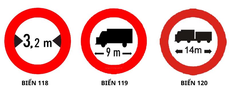 Biển cấm 118, 119, 120